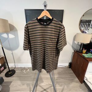 Stussy - Striped Pocket Tee (#1140230) - Green, Black